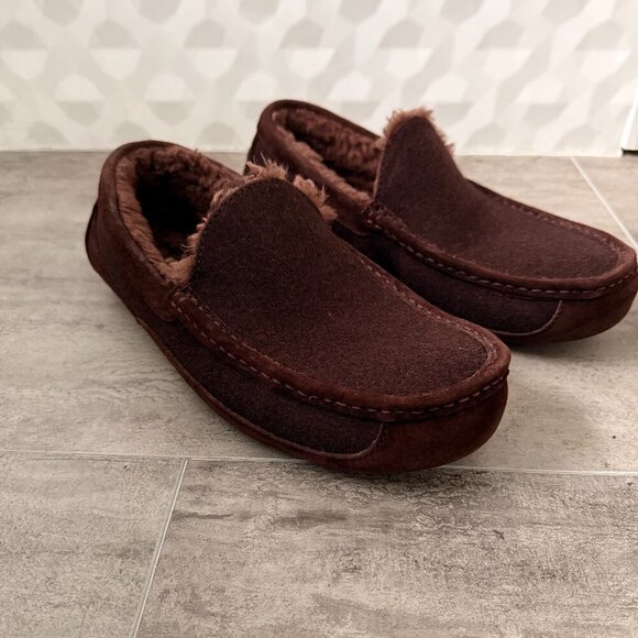 UGG Men's Brown Ascot Corduroy II Moccasin Slipper Size 12 - Picture 2 of 12